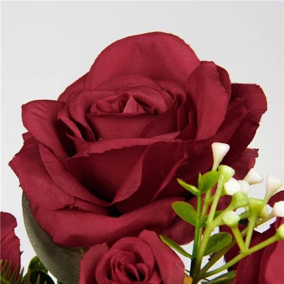 Red Roses Artificial Flowers Bulk Faux Flowers Silk Rose Flowers Bouquets - Picture 3 of 6